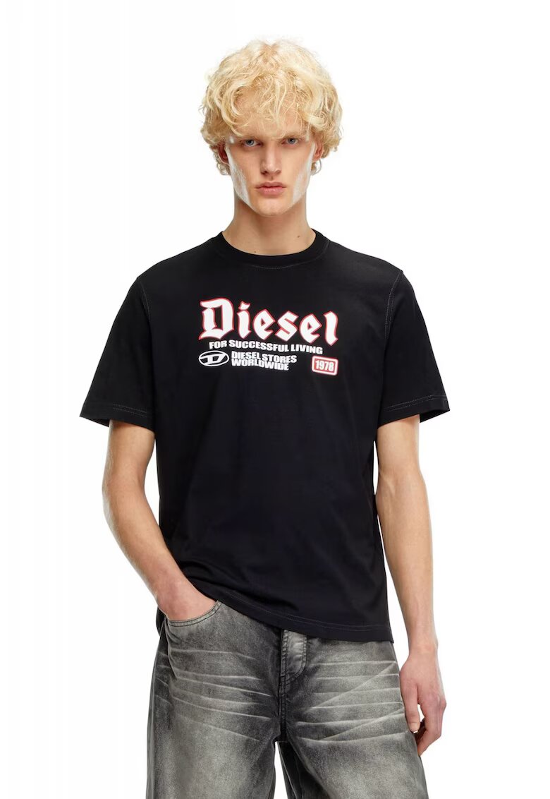 Diesel Tricou cu imprimeu logo - Negru