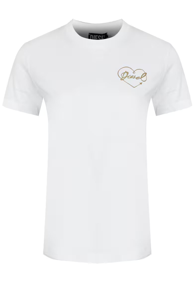Diesel Tricou Dama - A16984-Rhera-100 - Alb - 100% Bumbac - Croi Simplu - Decolteu Rotund - Confortabile - de inalta calitate - pentru - Alb