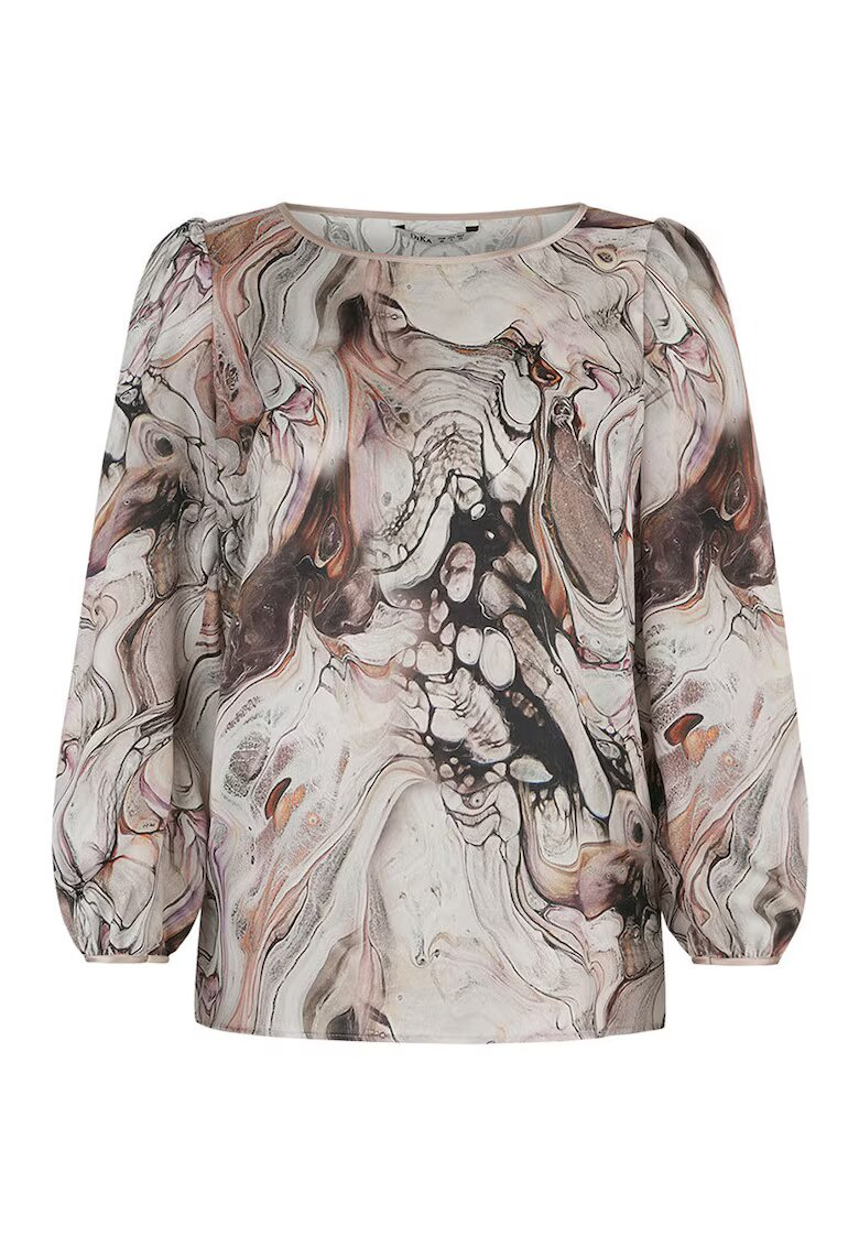 DiKa Bluza cu imprimeu abstract si maneci bufante