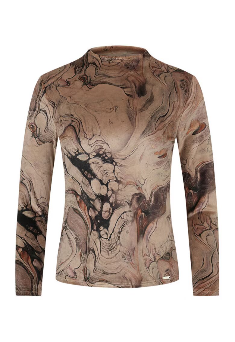 DiKa Bluza cu textura catifelata si imprimeu abstract
