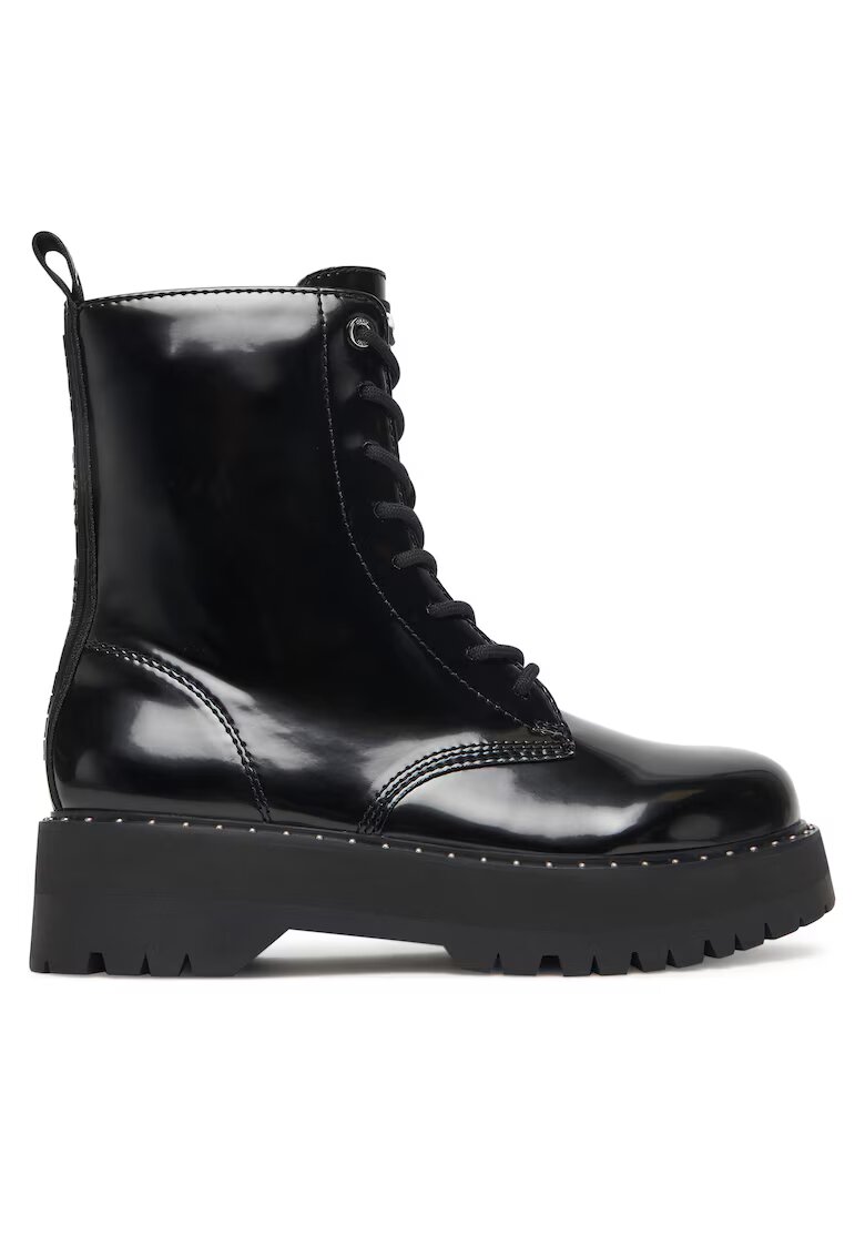 DKNY Ghete dama - Black Batu Studs-Lace Up K - negru - piele ecologica