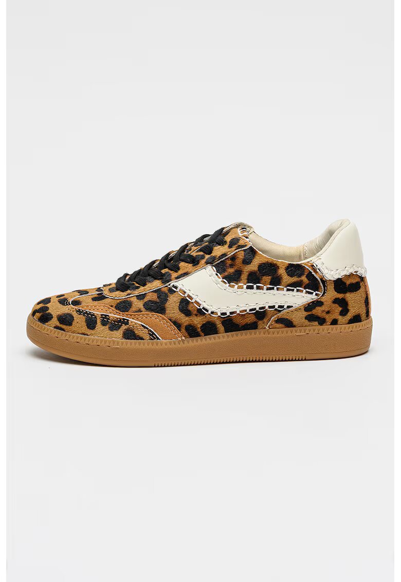 Dolce Vita Pantofi sport de piele cu animal print Notice Stitch 2.0 - Negru/Maro