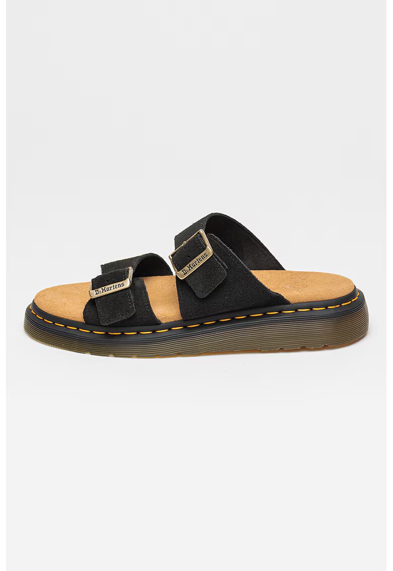 Dr. Martens Papuci unisex de piele intoarsa cu catarama Josef - Galben