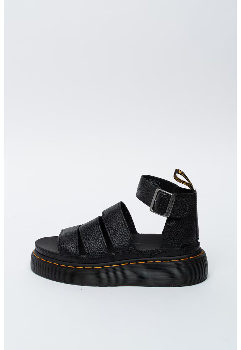 Dr. Martens Sandale de piele cu bareta pe glezna Clarissa - Negru/Galben sofran - Negru/Galben sofran