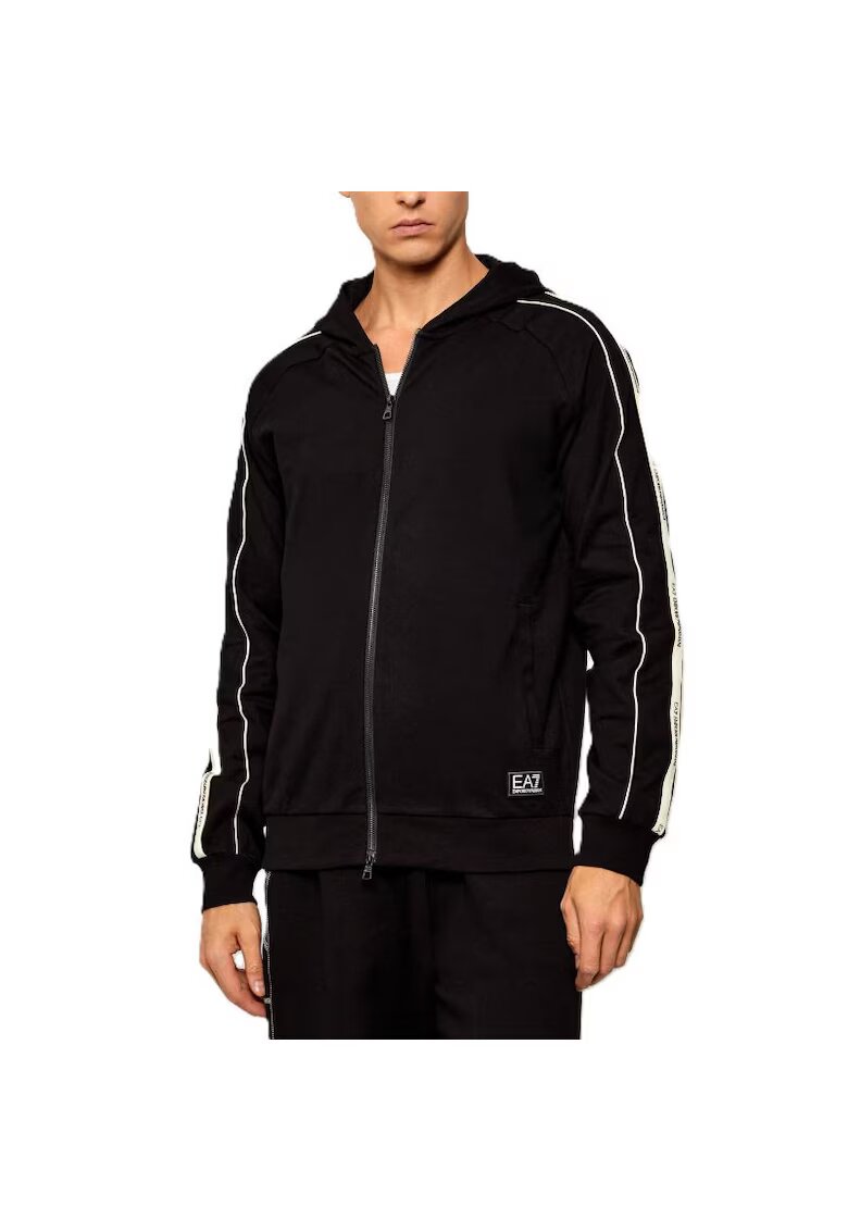 EA7 Bluza cu fermoar pentru Barbati - train logo series m tape hoodie fz - 7M001755-AF13512-UC001 - Negru - Negru