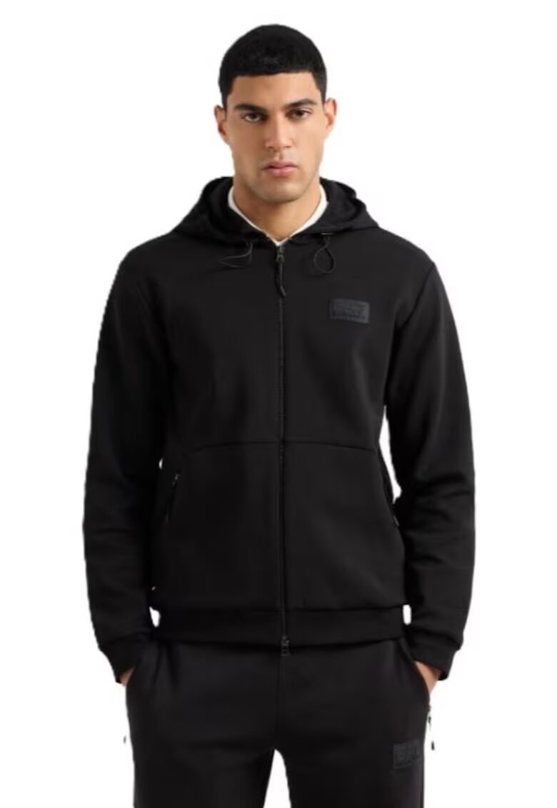 EA7 Bluza cu fermoar pentru Lifestyle - M HOODIE FZ ST COPL ST - 7M000094-AF12116-UC001 - Negru - Negru