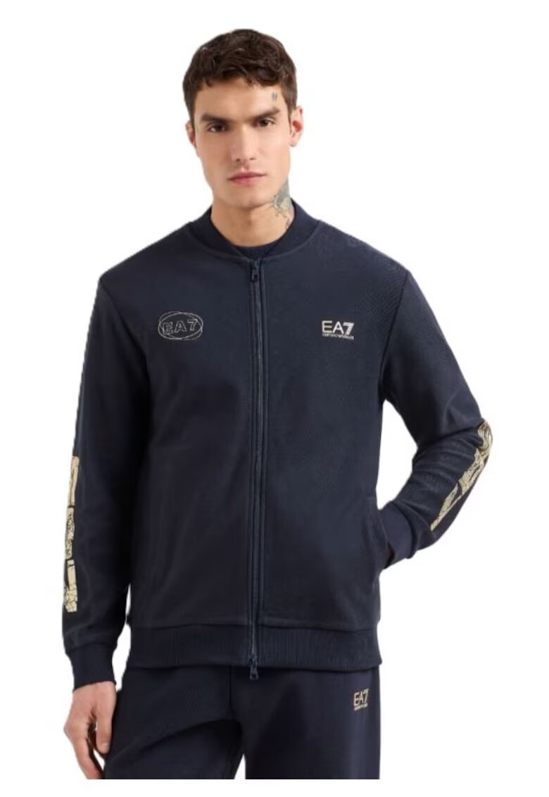 EA7 Bluza cu fermoar pentru Lifestyle - M T-TOP FZ GOLD - 7M000314-AF13527-UB102 - Albastru - Albastru