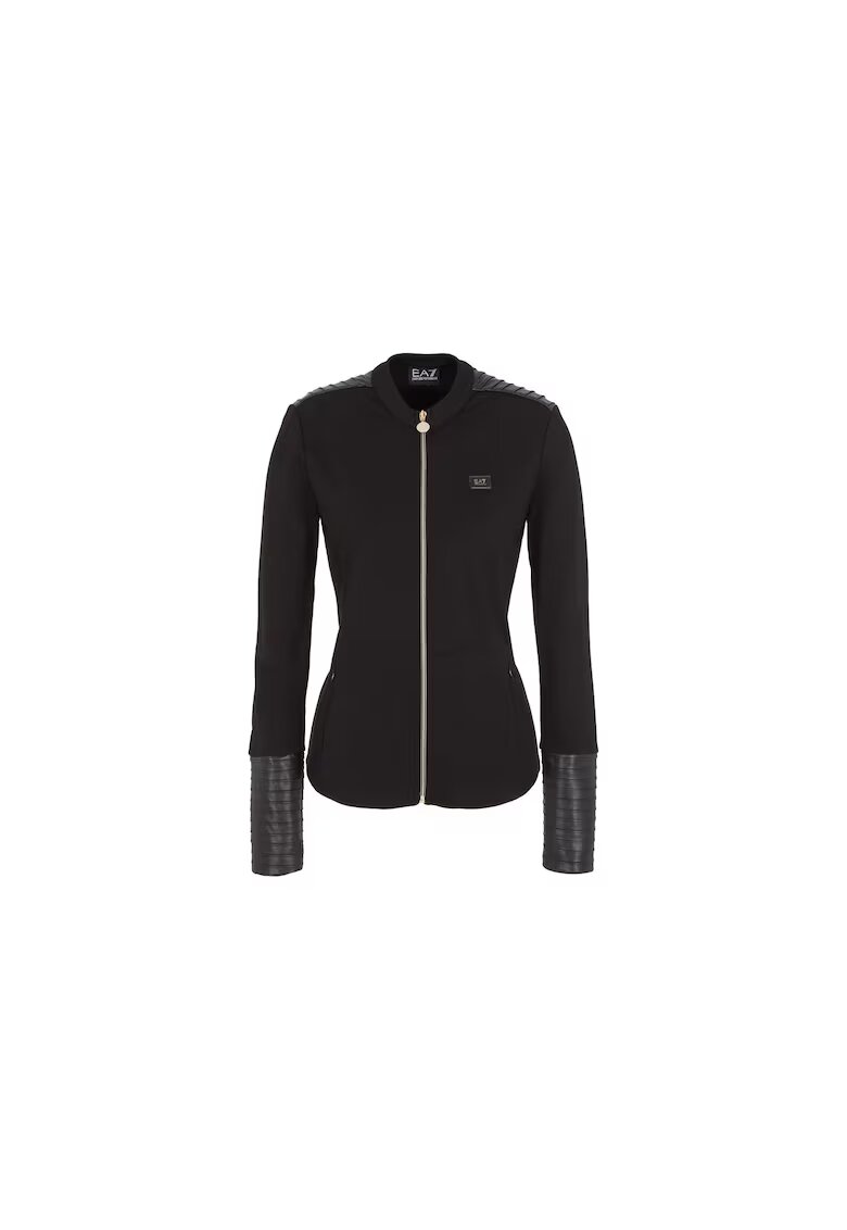 EA7 Bluza trening Emporio Armani Train Winter Mix W T-top Fz Mix Material 6RTM32TJRLZ01200 Femei Negru - Negru