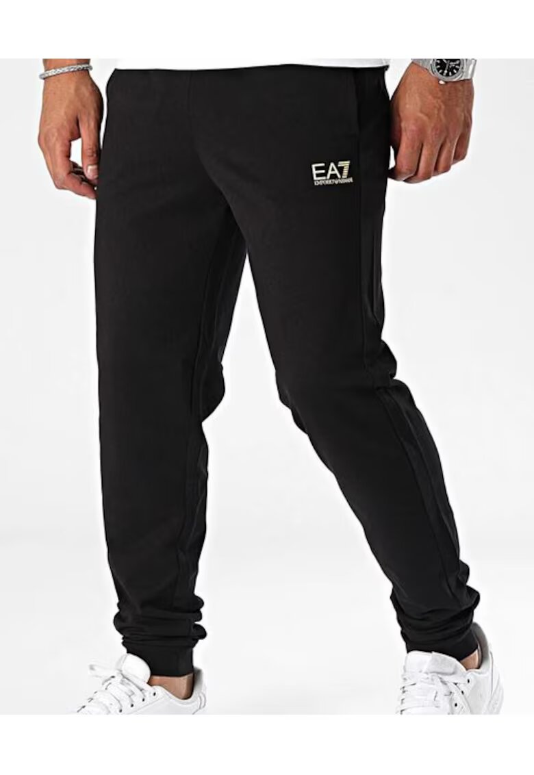EA7 Pantaloni barbati Emporio Armani Bumbac - Negru - Negru