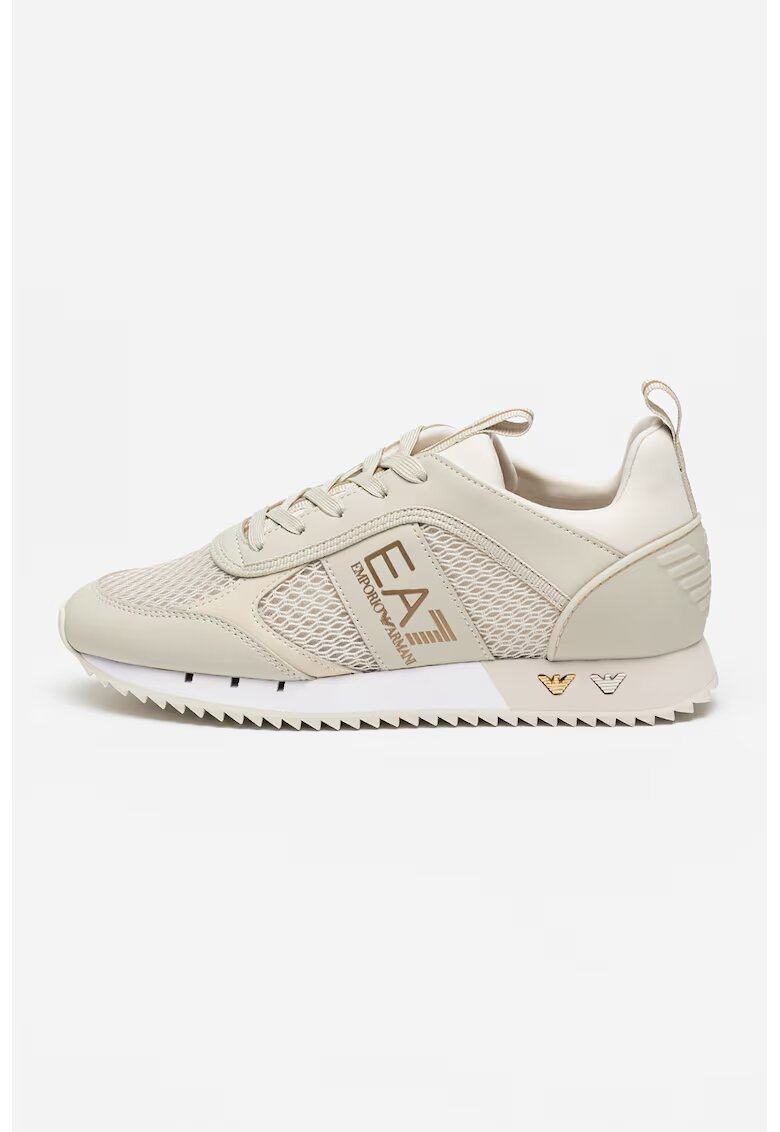 EA7 Pantofi sport cu insertii din plasa - Alb/Gri deschis/Argintiu