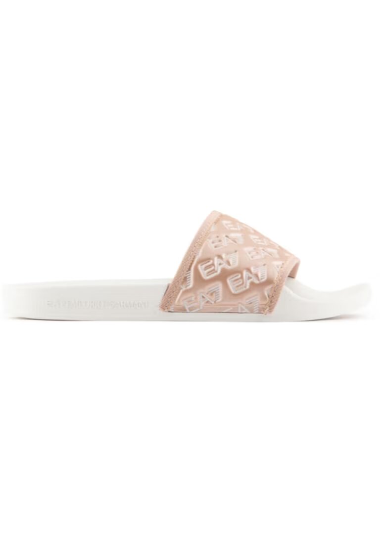 EA7 Papuci pentru Femei - All Over Slipper U - XCP010-XK340-N341 - Alb - Alb