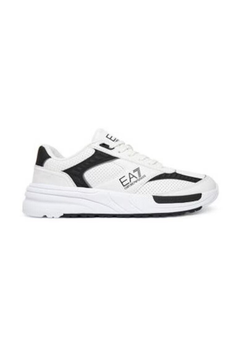 EA7 Tenisi barbatesti - Emporio Armani alb negru - material textil