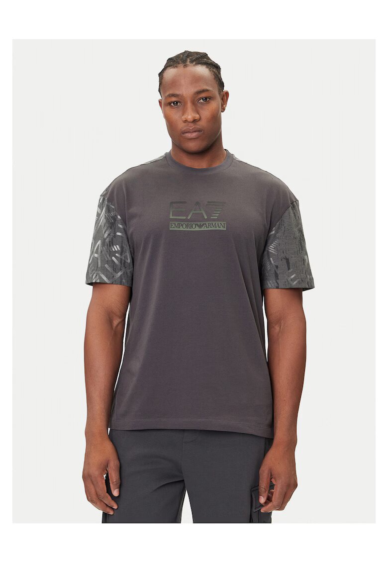 EA7 Tricou barbat - gri - bumbac