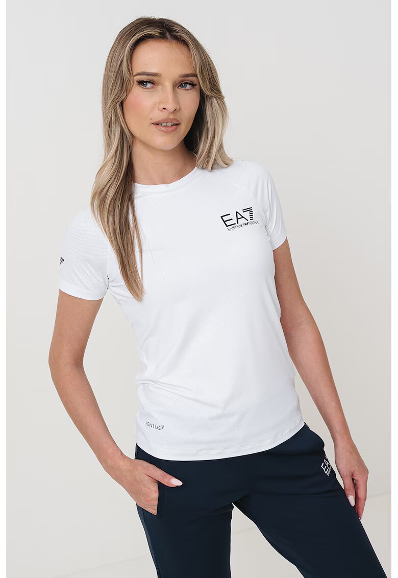 EA7 Tricou cu maneci raglan - Negru/Alb optic