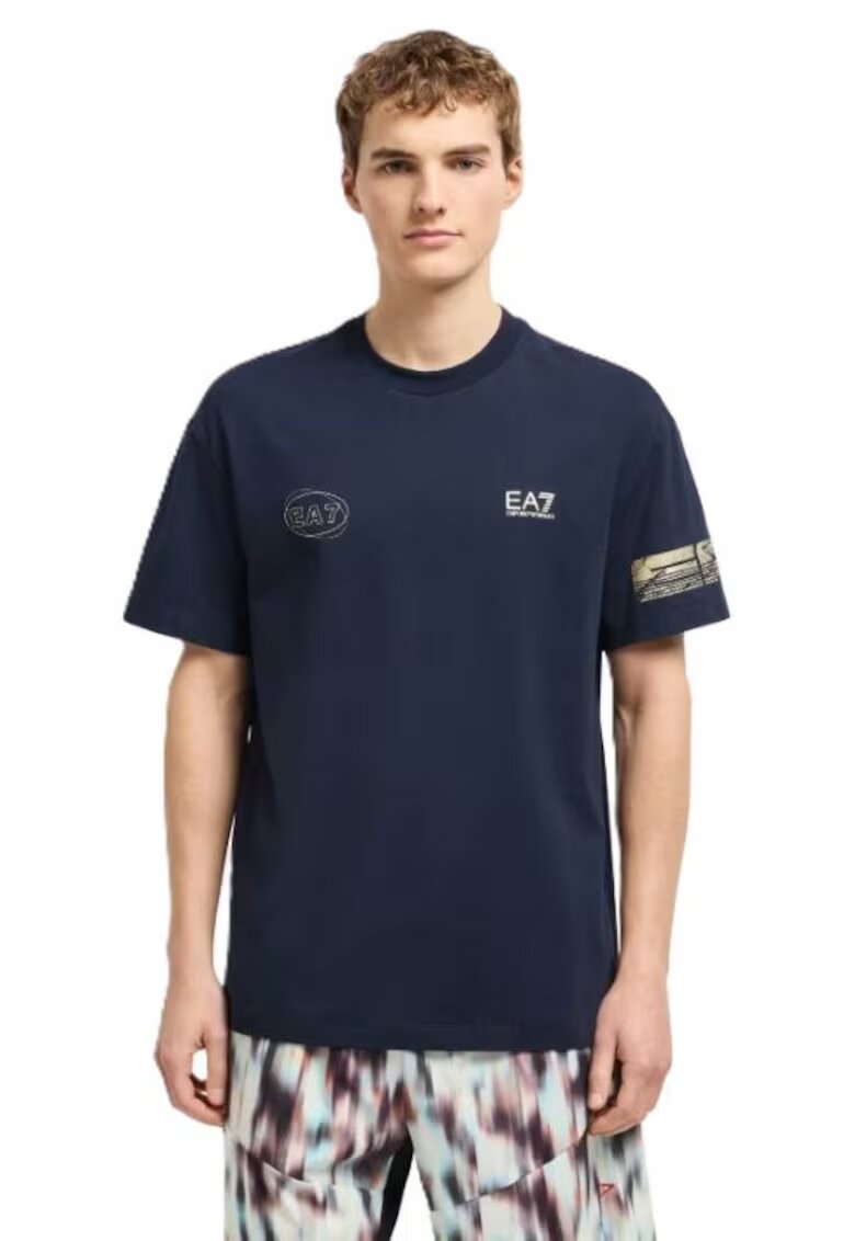 EA7 Tricou pentru Lifestyle - M TEE SS GOLD - 7M000302-AF12874-UB102 - Albastru - Albastru