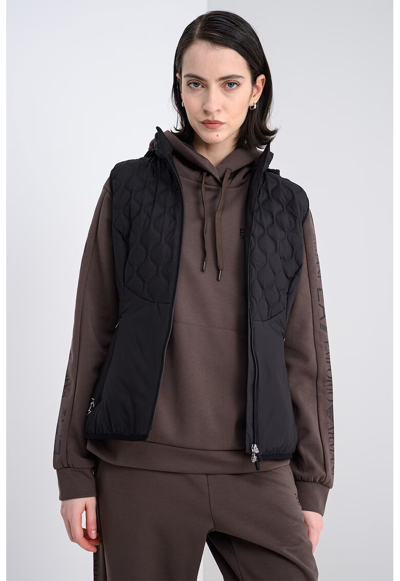 EA7 Vesta usoara cu aspect matlasat si croiala slim-fit - Negru