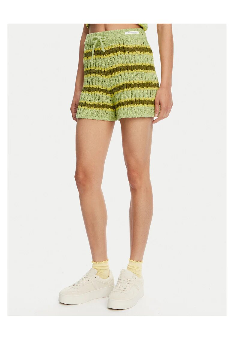 Element Pantaloni scurti dama - model cu dungi - verde