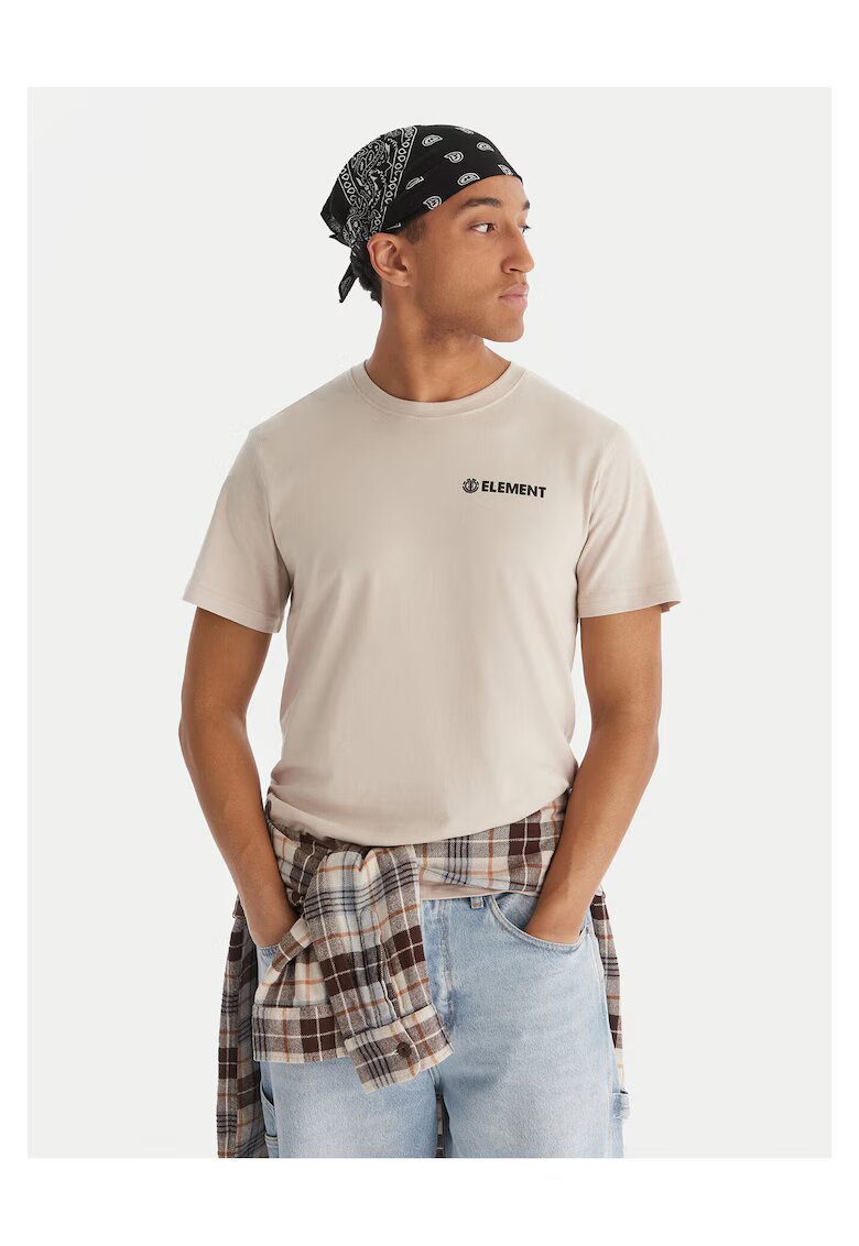 Element Tricou barbatesc bej - bumbac