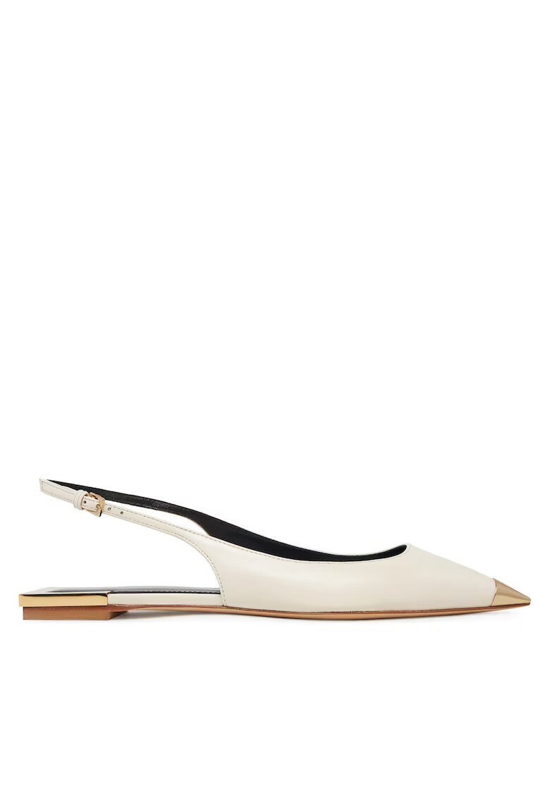 Elisabetta Franchi Balerini dama - piele naturala - bej/auriu