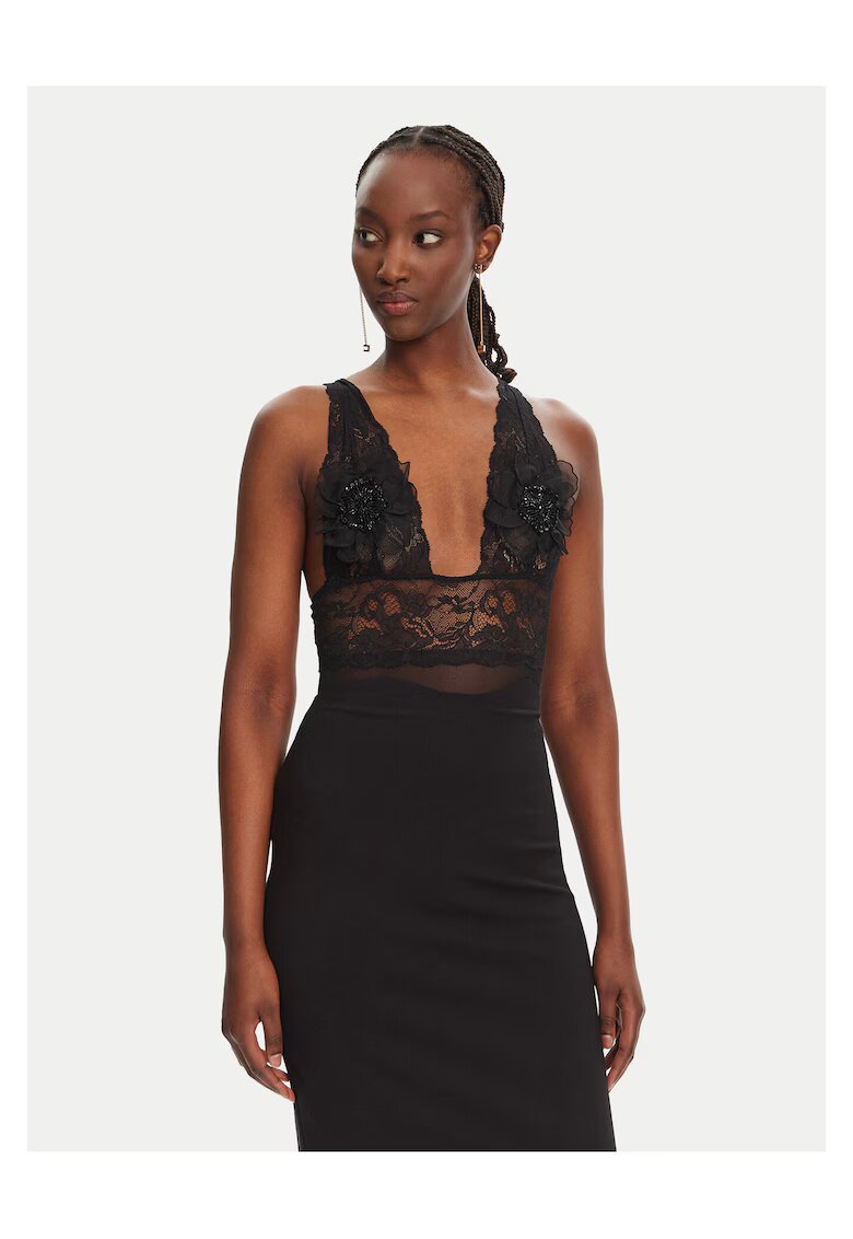 Elisabetta Franchi Body dama negru - cu decolteu