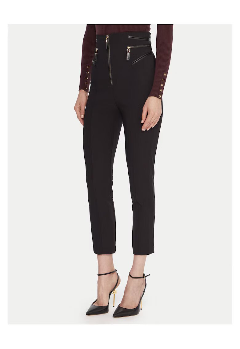 Elisabetta Franchi Pantaloni cu talie inalta pentru dama negru - stofa