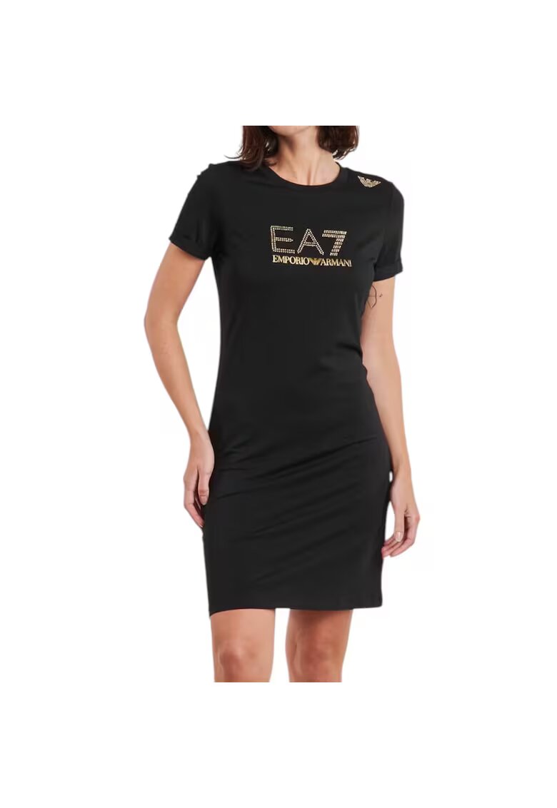 Emporio Armani Rochie EA7 Train Evolution Stretch 42612 - Auriu/Negru