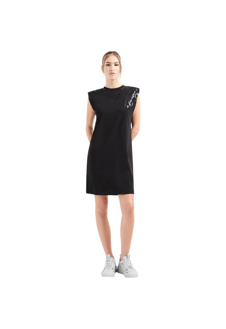Emporio Armani Rochie EA7 Train Graphic Stretch 40696 - Negru