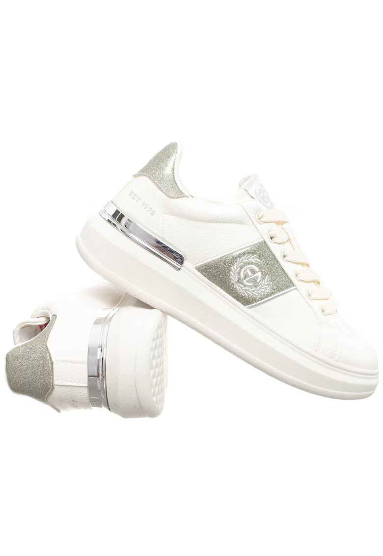 ENRICO COVERI Pantofi sport dama Liza - sintetic/textil - alb/argintiu