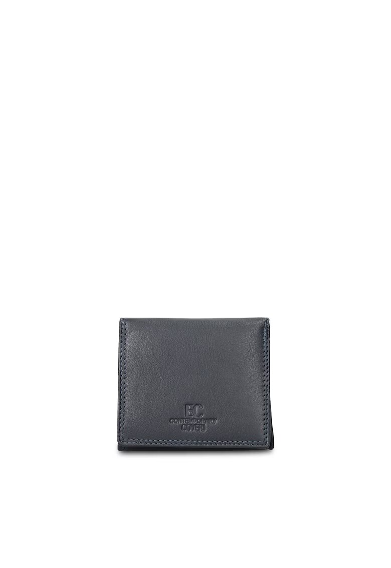ENRICO COVERI Portofel din piele cu model monograma in relief Ereton Elite - Bleumarin