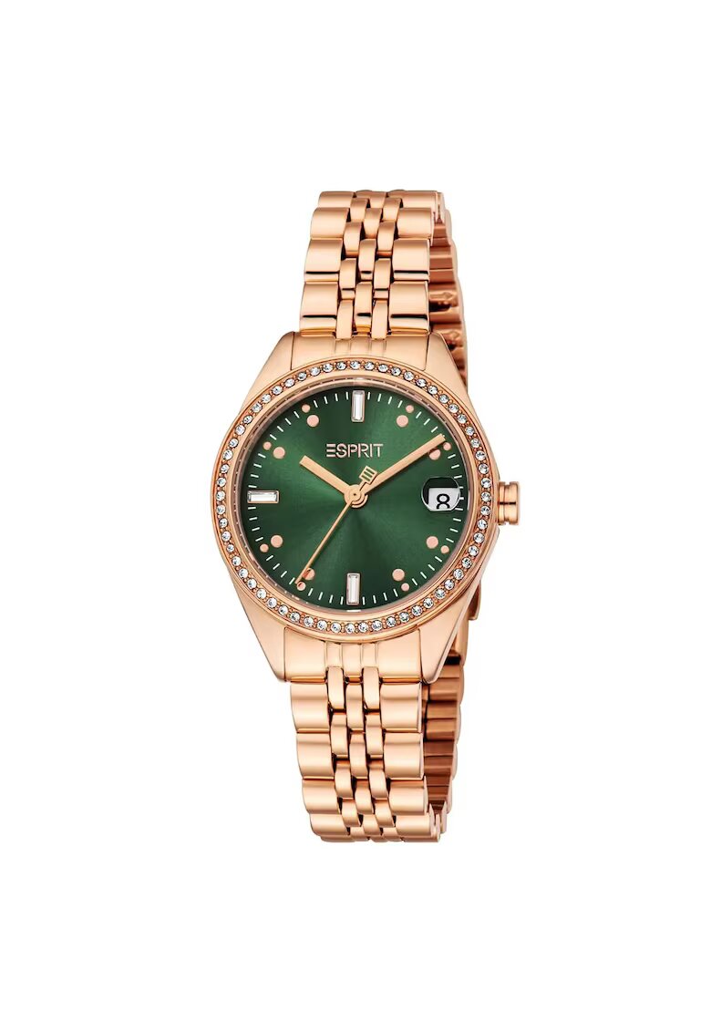 Esprit Ceas de mana dama 30 mm - carcasa din otel - curea roz aurie - mecanism quartz