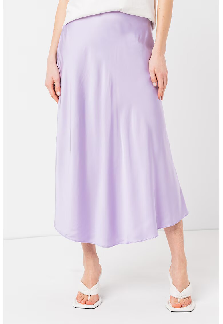 Esprit Fusta midi cu aspect satinat - Lila