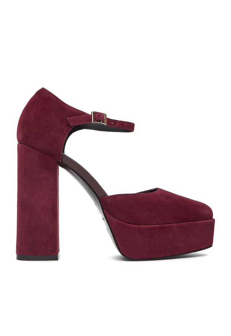 Eva Minge Pantofi dama - toc - piele naturala - bordo