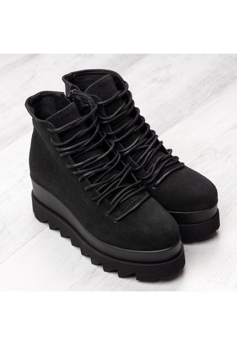 Exclusives Ghete din piele intoarsa Lyon - Negru