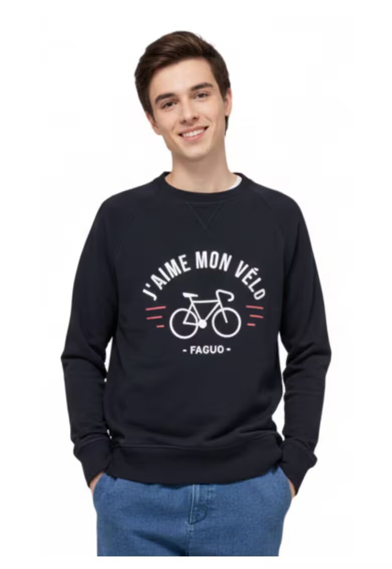 Faguo Bluza de trening cu imprimeu si maneci raglan -