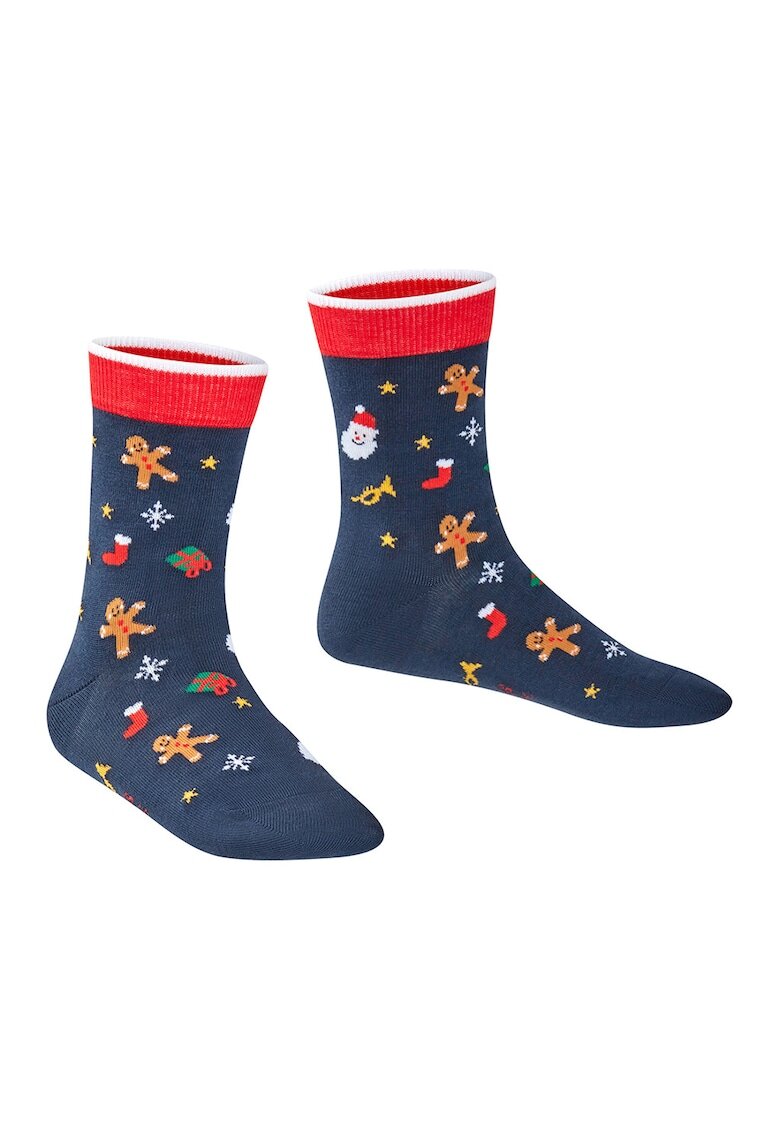 Falke Sosete lungi cu model Christmas - Rosu/Bleumarin