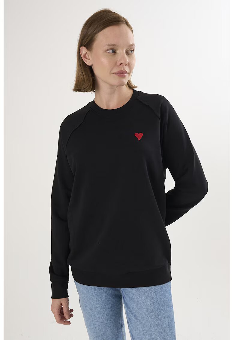 Felix Hardy Bluza lejera de trening din bumbac cu maneci raglan - Negru