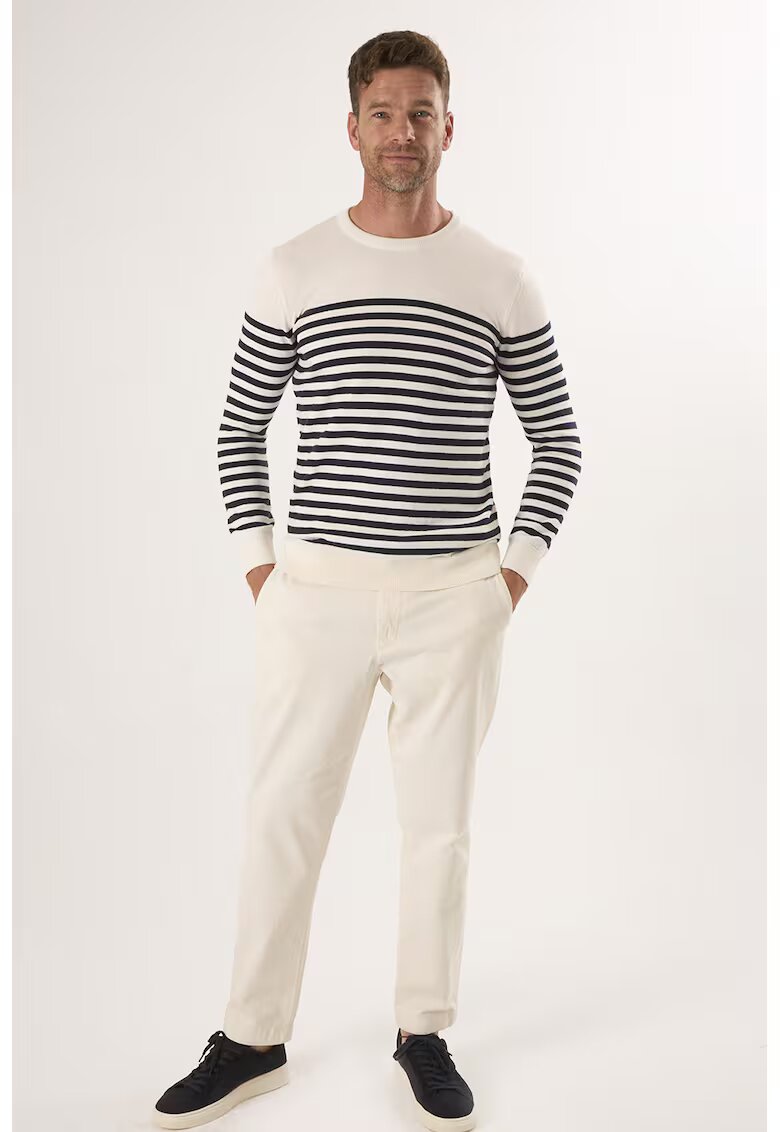 Felix Hardy Pulover din bumbac cu model in dungi - Bej deschis/Bleumarin