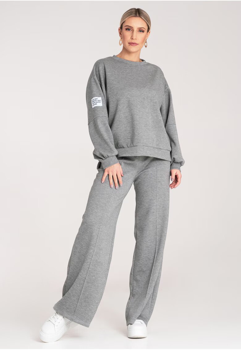 Figl Set trening dama cu croiala lejera - bluza si pantaloni lungi - M1168 - Gri