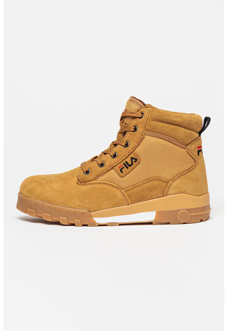 FILA Ghete cu insertii din piele nabuc Grunge II Mid - Maro deschis