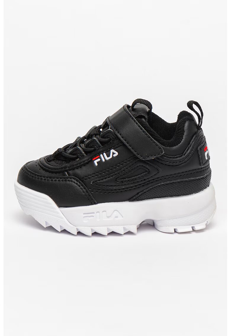 FILA Pantofi sport de piele ecologica cu detaliu logo contrastant Disruptor - Negru