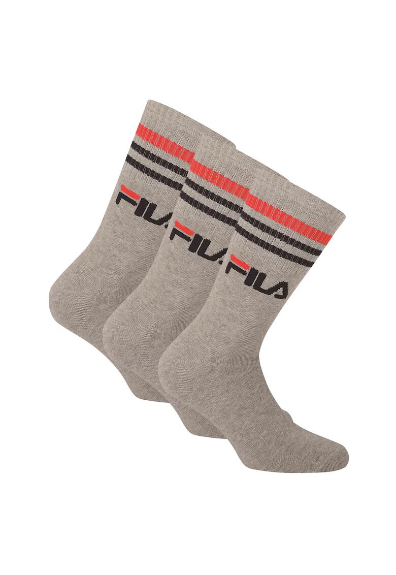 FILA Set de sosete lungi unisex cu logo - 3 perechi - Gri