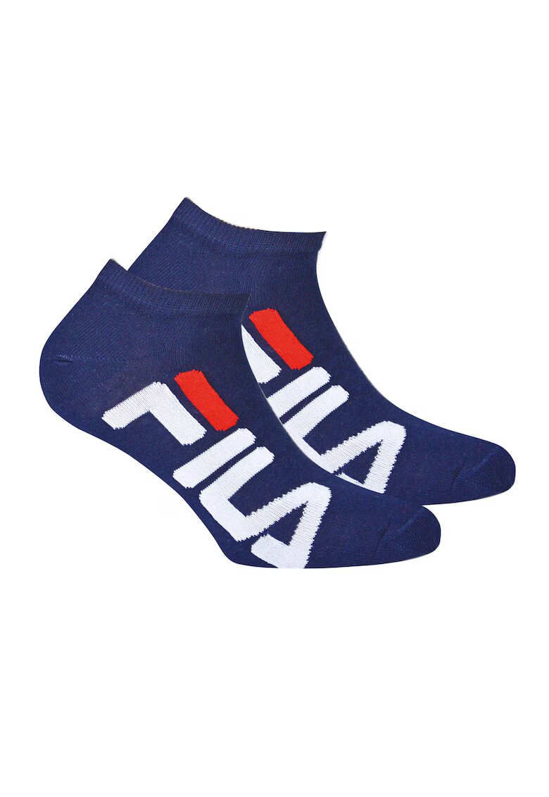 FILA Set de sosete scurte unisex cu logo - 2 perechi - Albastru