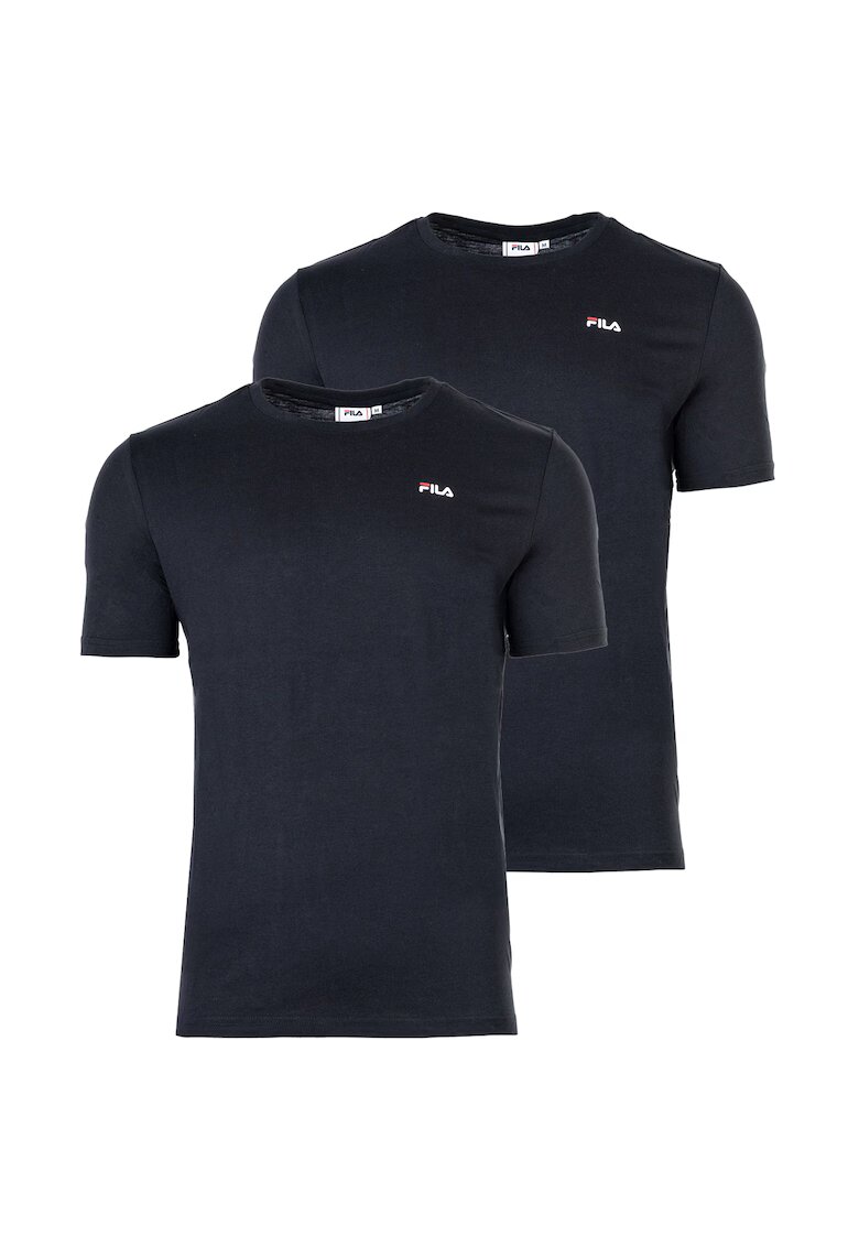 FILA Set de tricouri cu decolteu la baza gatului si logo discret - 2 piese - Albastru ultramarin