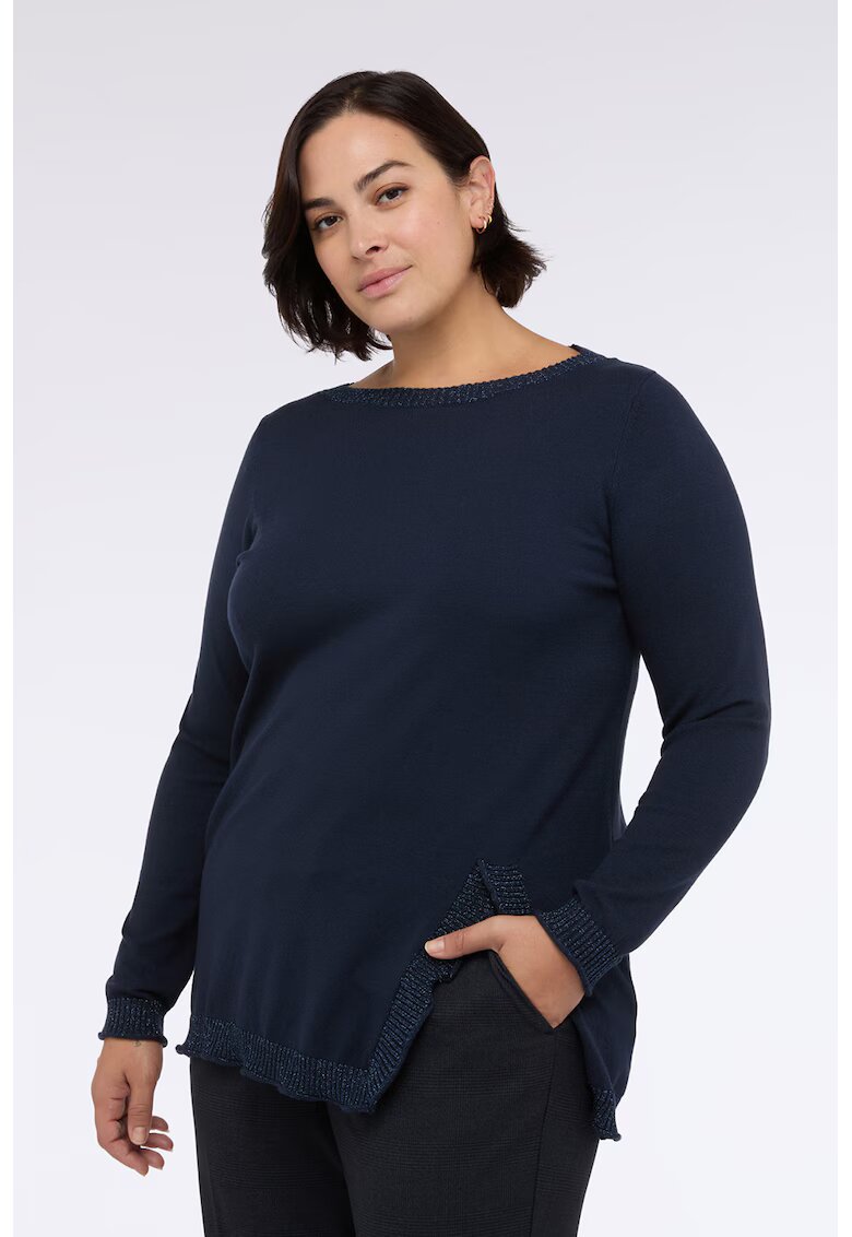 Fiorella Rubino Pulover cu slit lateral - Bleumarin