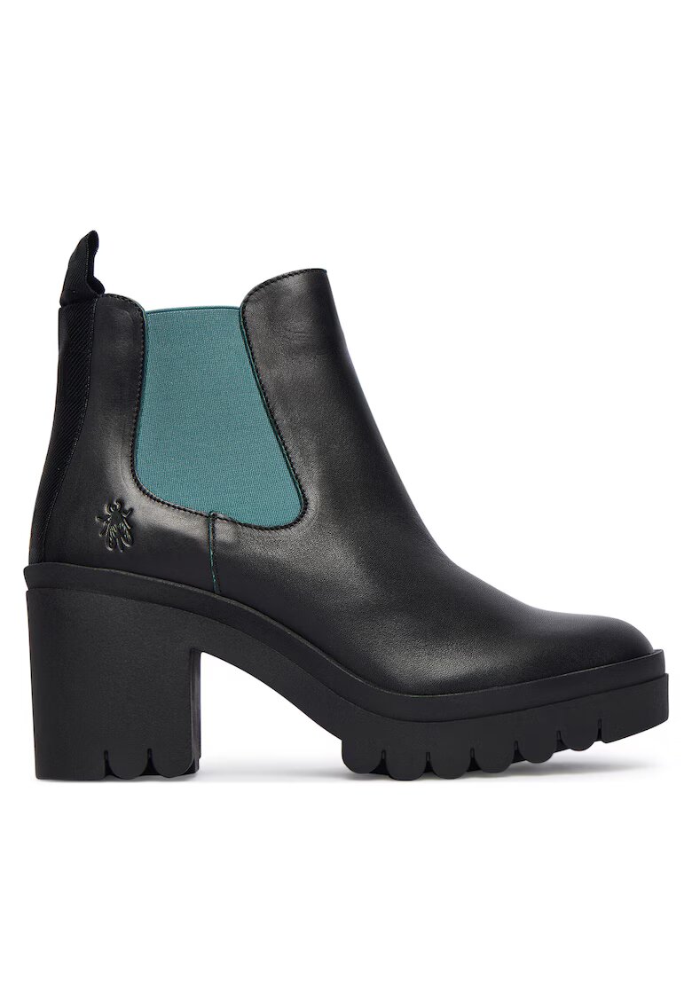 Fly London Botine dama piele naturala - negru-verde