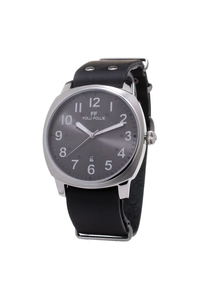 Folli Follie Ceas Barbati - quartz - inox - 40mm - curea piele naturale