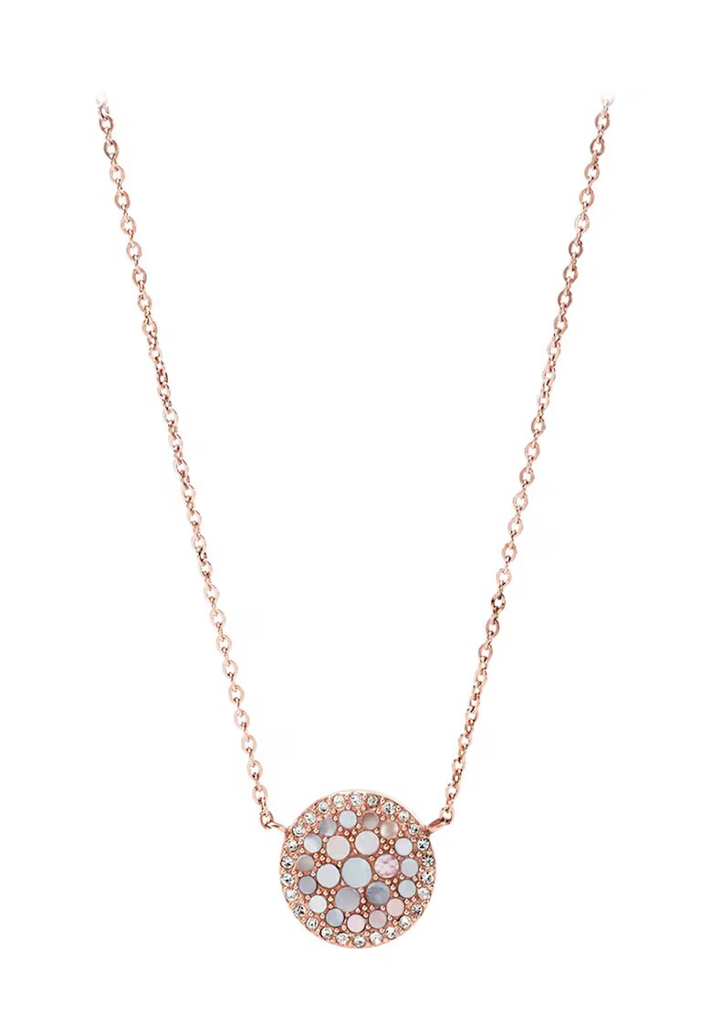 Fossil Colier auriu rose cu pandantiv rotund - Auriu rose