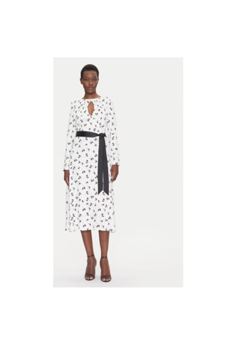 Fracomina Rochie dama FS25SD2006W732T8 - Viscoza/Rayon - Alb - Alb