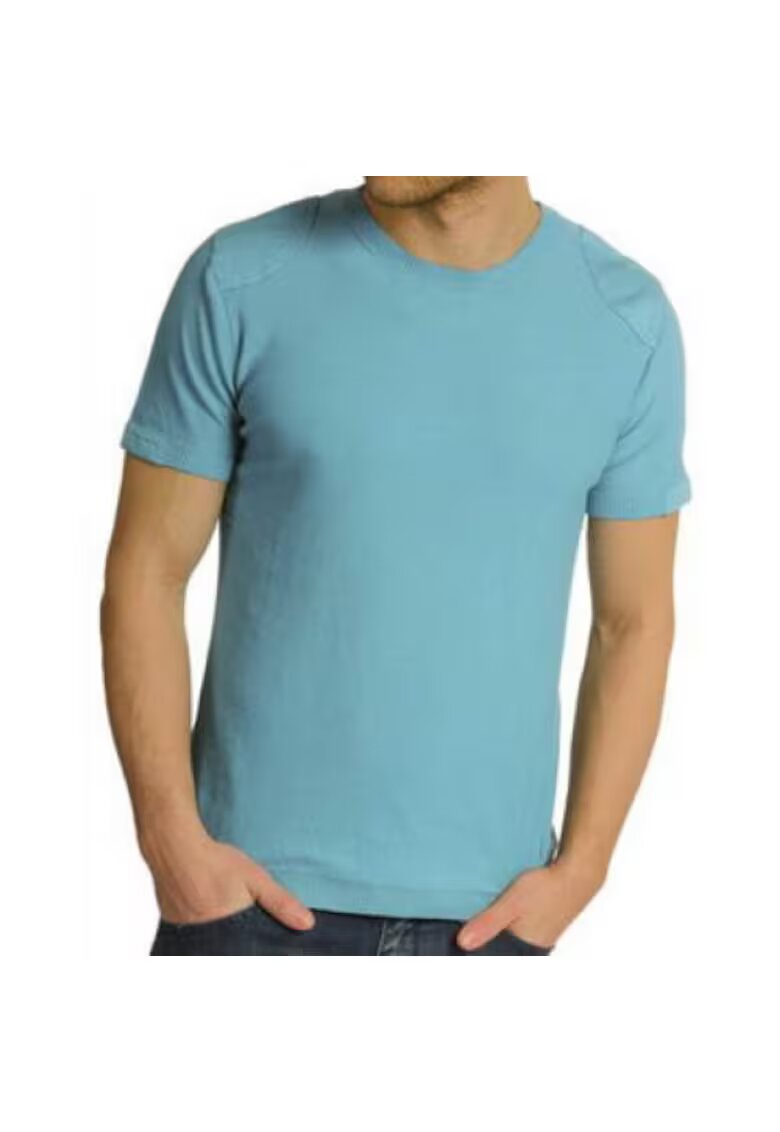 Freesoul Tricou Knitted barbati - Albastru deschis