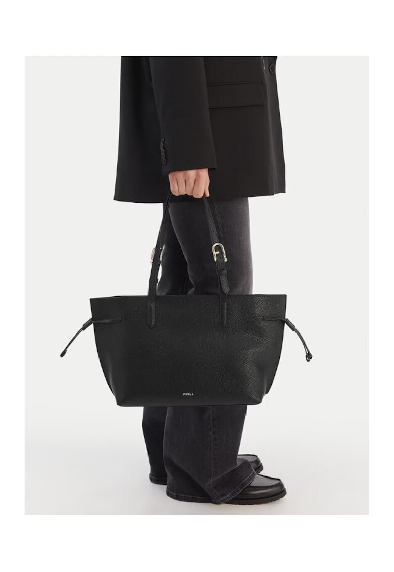 Furla Geanta dama Ava M - piele naturala - negru - 30x45cm
